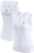 WEAR by Erin Andrews Women's WEAR by Erin Andrews White Houston Astros Rib-Knit Henley Tank Top