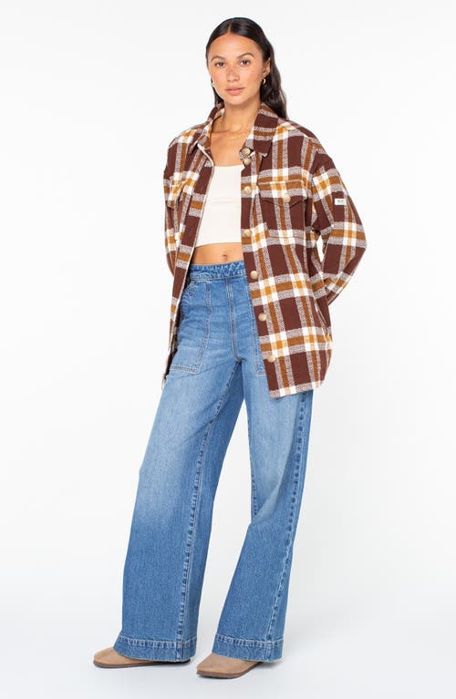 Roxy Overlander Cotton Button-up Shirt In Brown