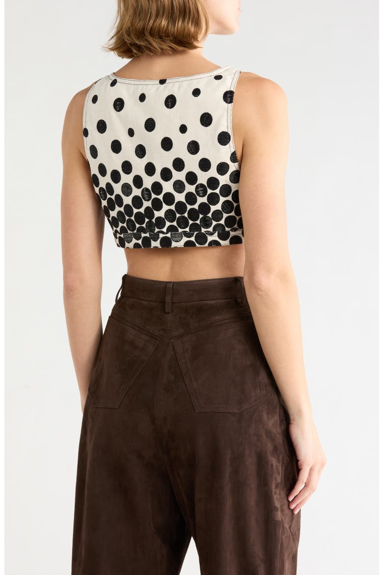 Polka Dot Crop Tank, Alternate, color, BLACK/ BEIGE