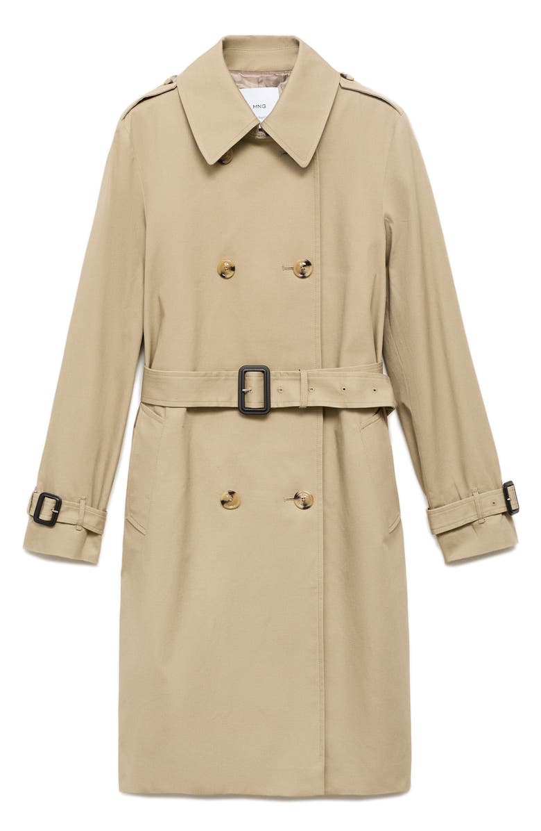 MANGO Classic Belted Trench Coat, Alternate, color, Beige