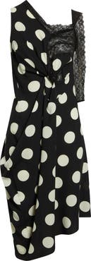 Junya Watanabe Polka Dot & Lace Asymmetric Dress