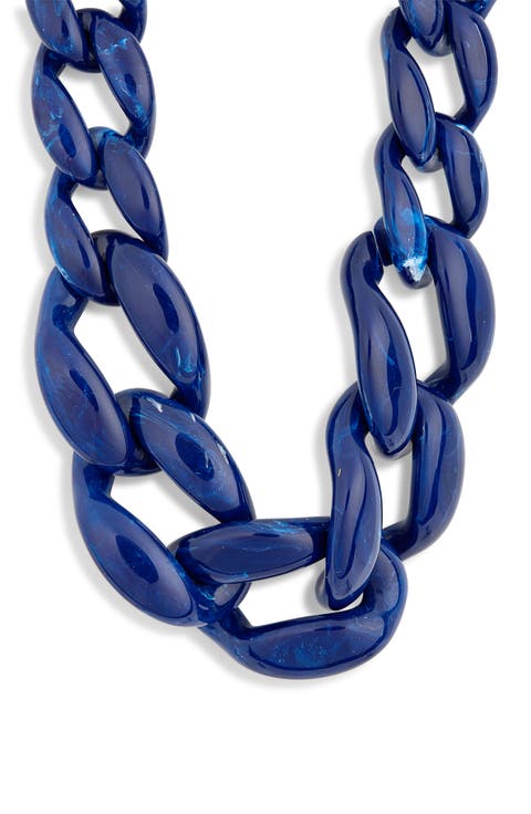Gradient Lapis Link Necklace