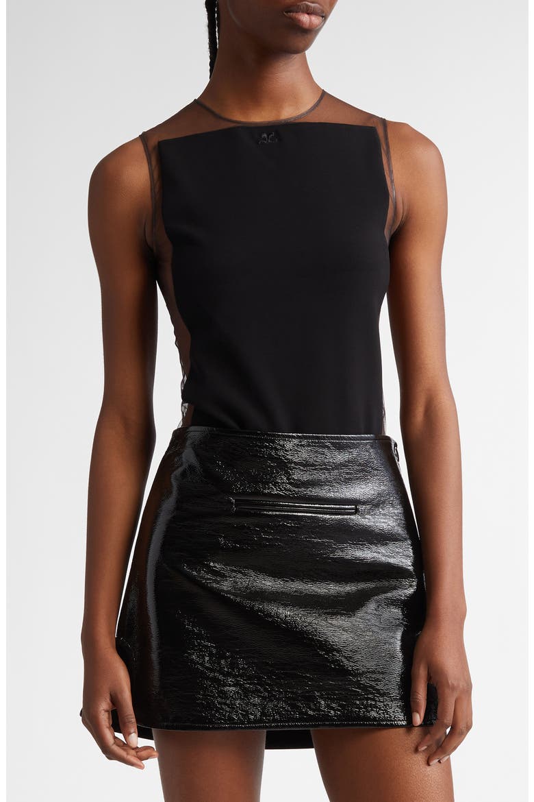 Frame Illusion Bodysuit, Main, color, CHOCOLATE/ BLACK
