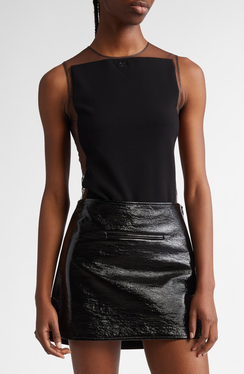Courrèges Frame Illusion Bodysuit, Main, color, 