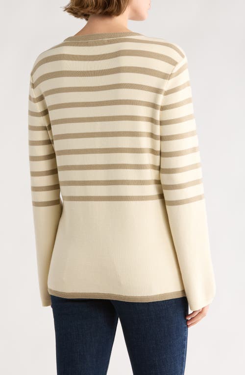Rag & Bone Dee Stripe Long Cardigan In Neutral