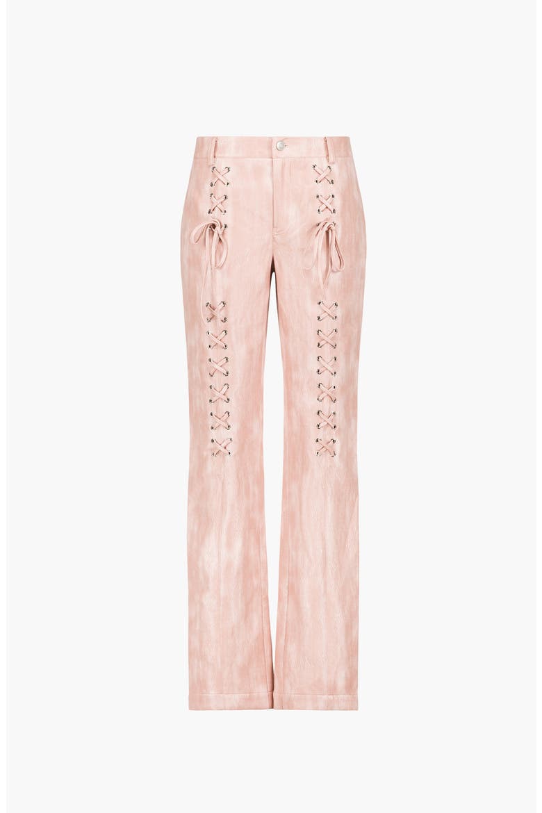 Gaia Lace Up Faux Leather Trousers, Main, color, Light Pink