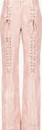 SAEMDI Gaia Lace Up Faux Leather Trousers