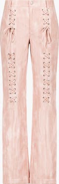 SAEMDI Gaia Lace Up Faux Leather Trousers