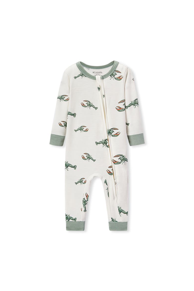 Luxe Stretch Zipper Pajama, Main, color, Mint Lobster