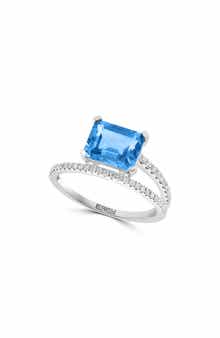 EFFY Diamond & Blue Topaz Crossover Ring