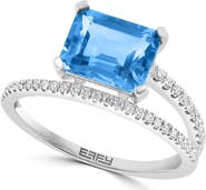 EFFY Diamond & Blue Topaz Crossover Ring
