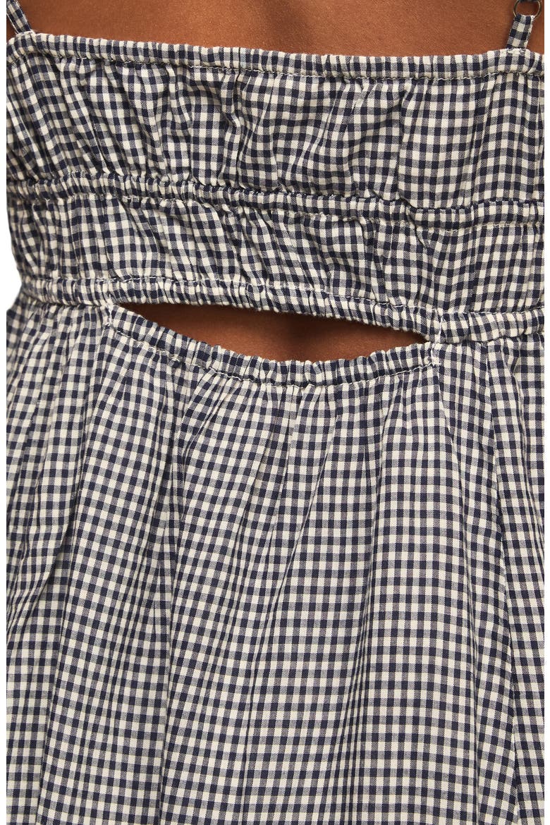 Empire Waist Midi Dress, Alternate, color, NAVY GINGHAM