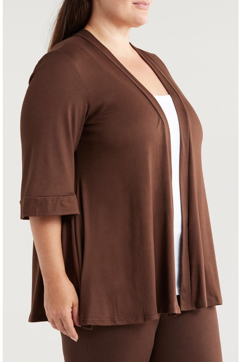 Open Front Cardigan, Alternate, color, BROWN