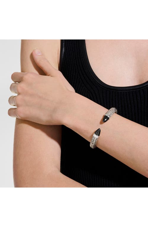 John Hardy Sterling Silver Spear Black Onyx Cuff Bracelet In Silver/black Onyx