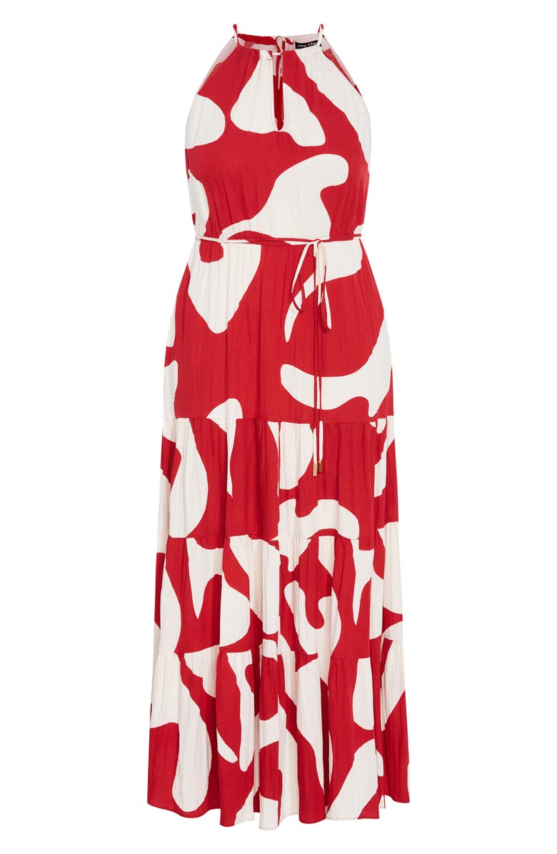 City Chic Island Getaway Tiered Maxi Dress, Alternate, color, 
