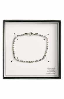 NORDSTROM RACK Men's Waterproof Stainless Steel Wheat Chain Bracelet