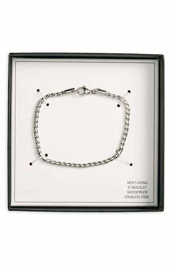 NORDSTROM RACK Men's Waterproof Stainless Steel Wheat Chain Bracelet