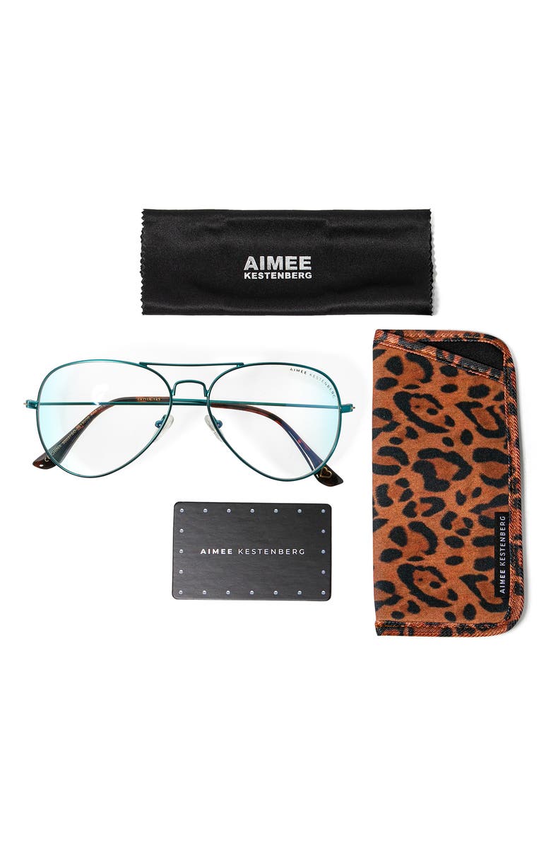 Aimee Kestenberg Broadway 58mm Aviator Blue Light Blocking Glasses, Alternate, color,