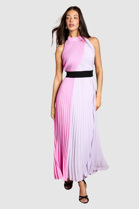 Fit & Flare High Neck Maxi Dress
