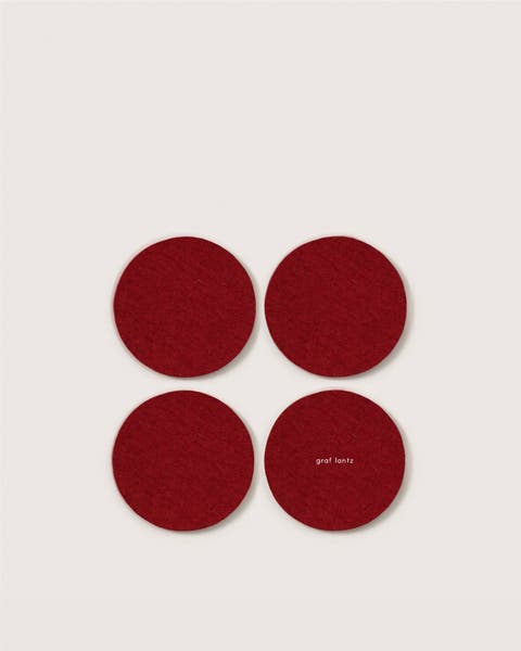 Bierfilzl Merino Wool Round Coaster Solid 4 Pack