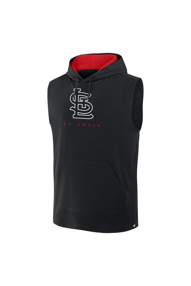 Men's Fanatics Black St. Louis Cardinals Fire Speed Sleeveless Pullover Hoodie, Alternate, color, Black