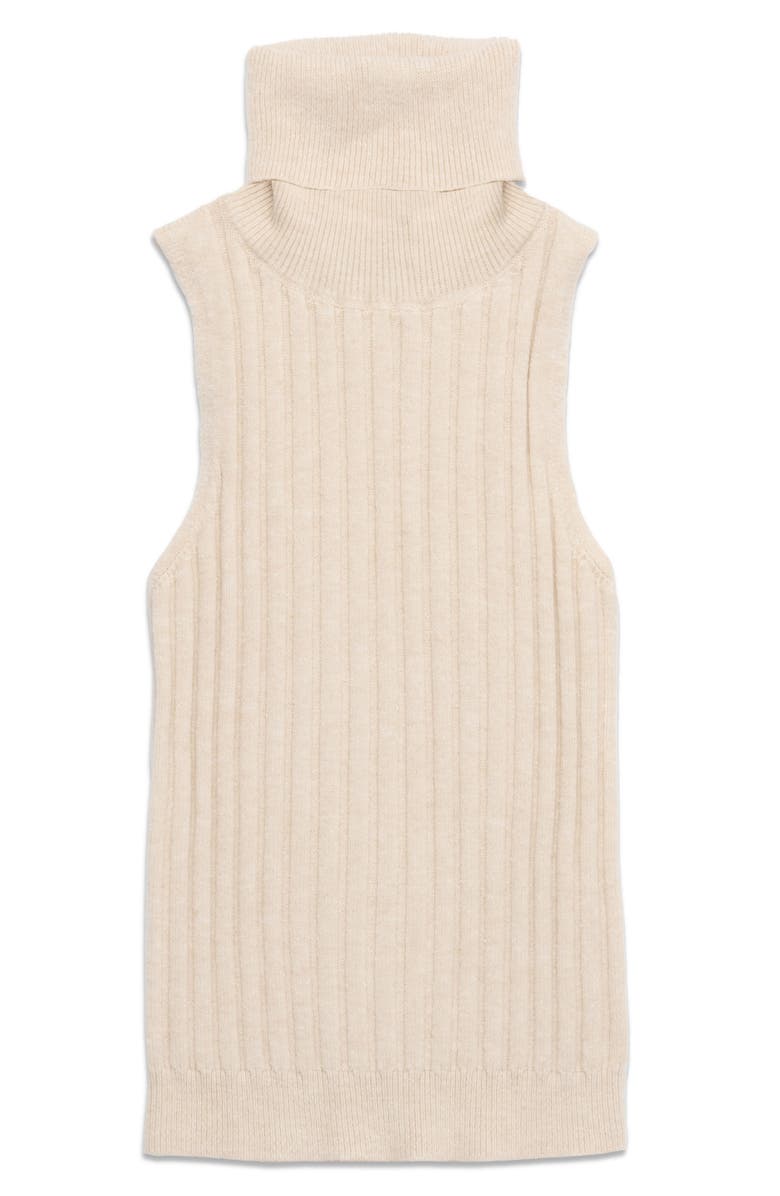 DELUC Ben Sleeveless Turtleneck Sweater, Main, color, Ecru Melange
