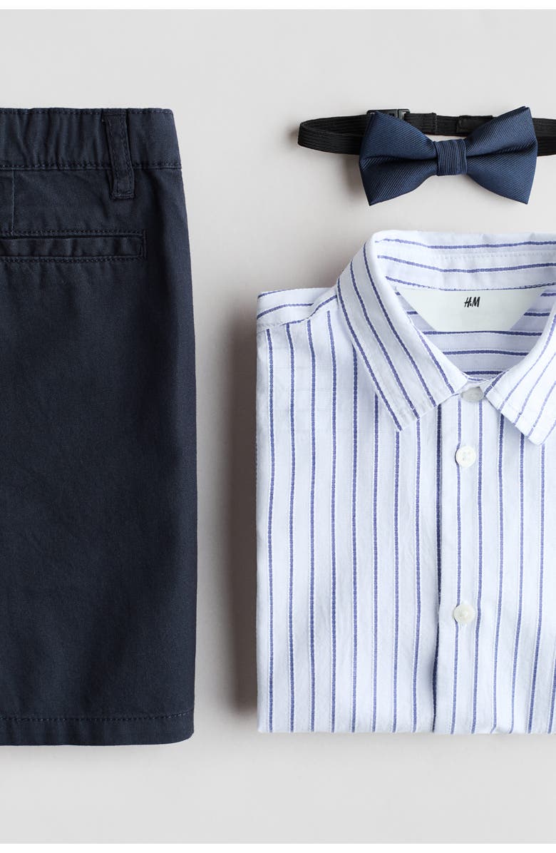 H&M 3-piece Dressy Set, Alternate, color, Navy Blue/Striped