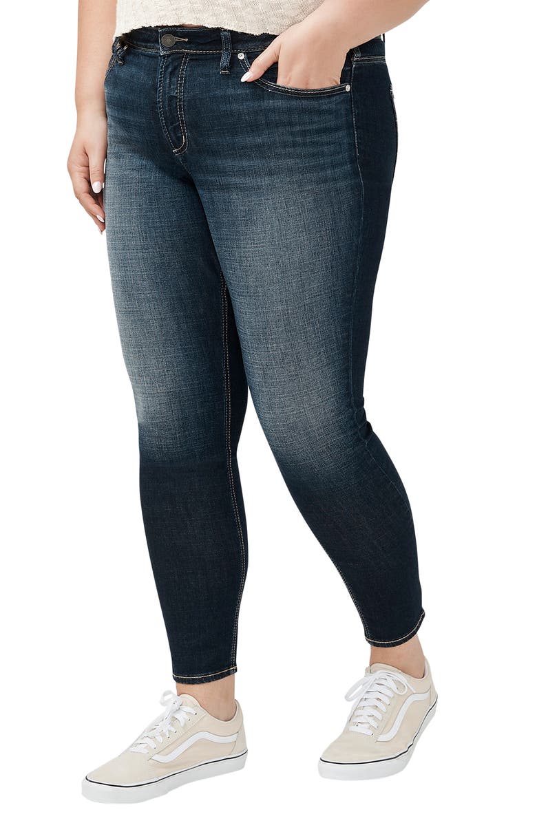 Silver Jeans Co. Suki Curvy Mid Rise Skinny Jeans, Alternate, color, 