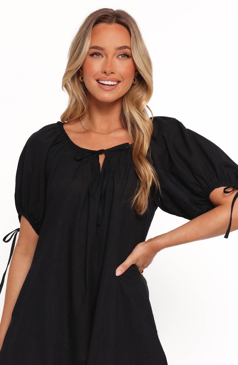 Petal & Pup Carina Cotton Romper, Alternate, color, Black