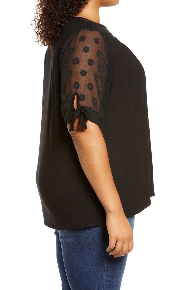 Loveappella Dot Chiffon Top, Alternate, color,