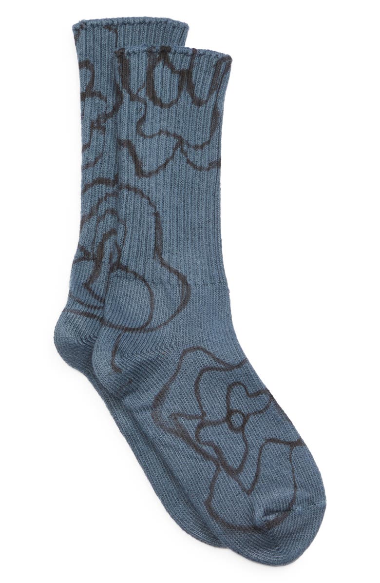 Collina Strada Print Organic Cotton Blend Crew Socks, Main, color, 
