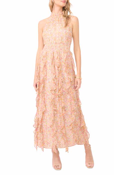 Flounce Cascading Maxi Dress