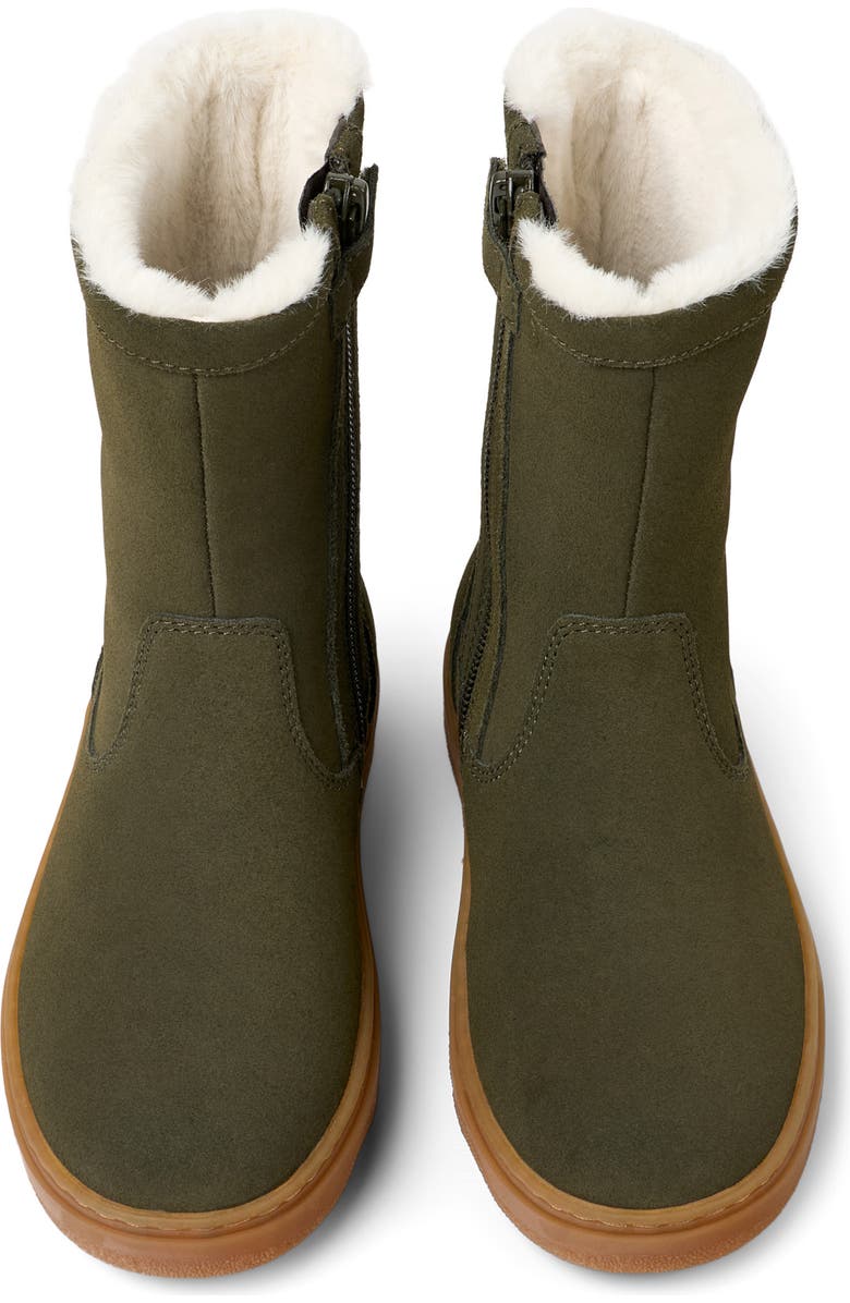 Camper Kids' Kiddo Faux Fur Lined Mid Boot, Alternate, color, Dark Green