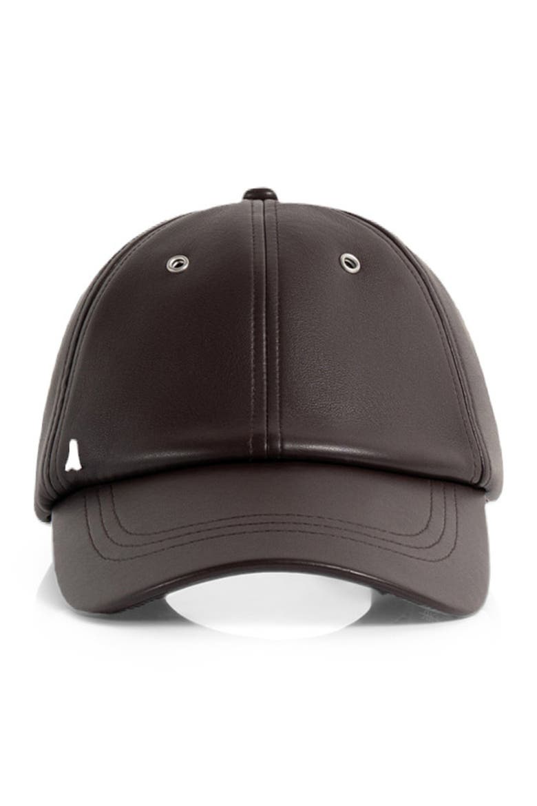 Lou Leather Cap, Main, color, Brown
