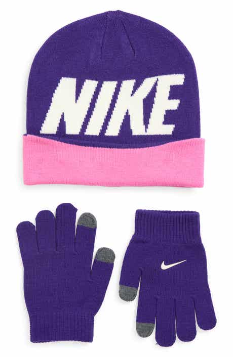 Nike Kids' Wordmark Colorblock Beanie & Gloves Set
