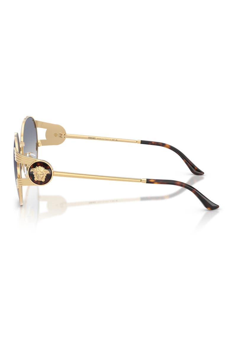 54mm Round Sunglasses, Alternate, color, GOLD VERSACE/ HAVANA/ BLUE