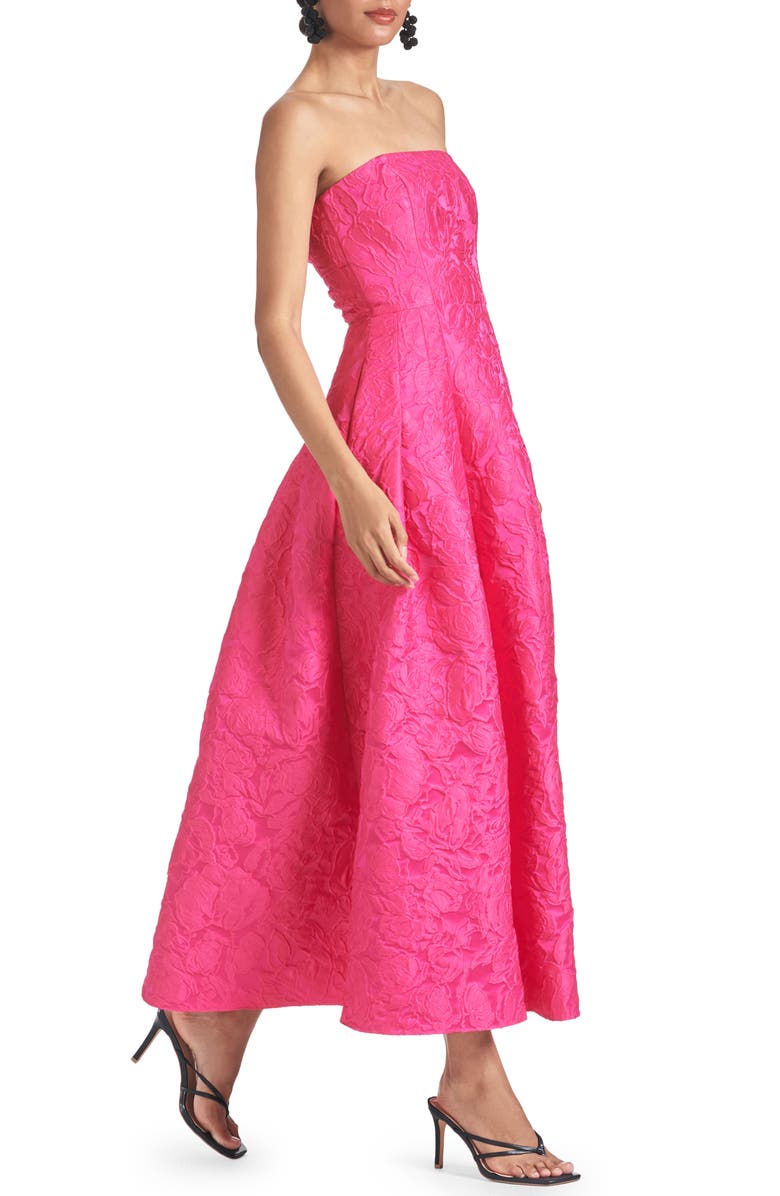 Sachin & Babi Margaux Floral Jacquard Strapless Gown, Alternate, color, 