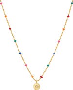 Estella Bartlett Rainbow Bead Cubic Zirconia Pendant Necklace