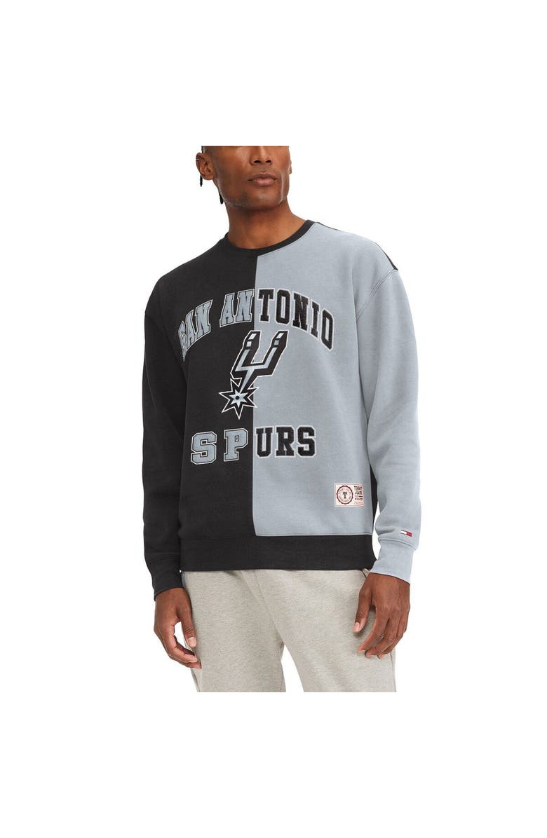 TOMMY JEANS Men's Tommy Jeans Black/Gray San Antonio Spurs Keith Split Pullover Sweatshirt, Main, color, Black