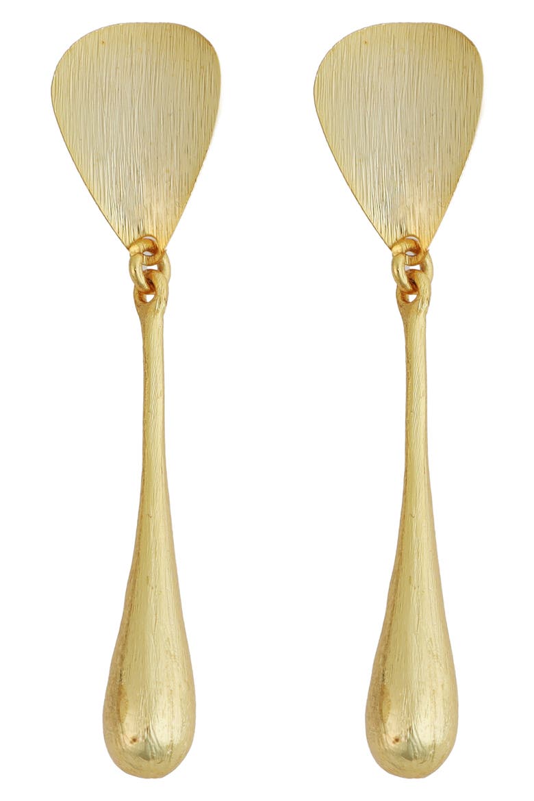 Textured Linear Teardrop Earrings, Main, color, GOLD