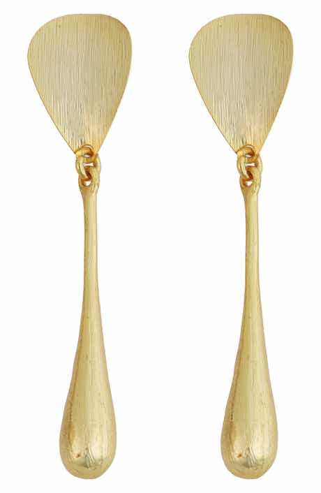 Panacea Textured Linear Teardrop Earrings