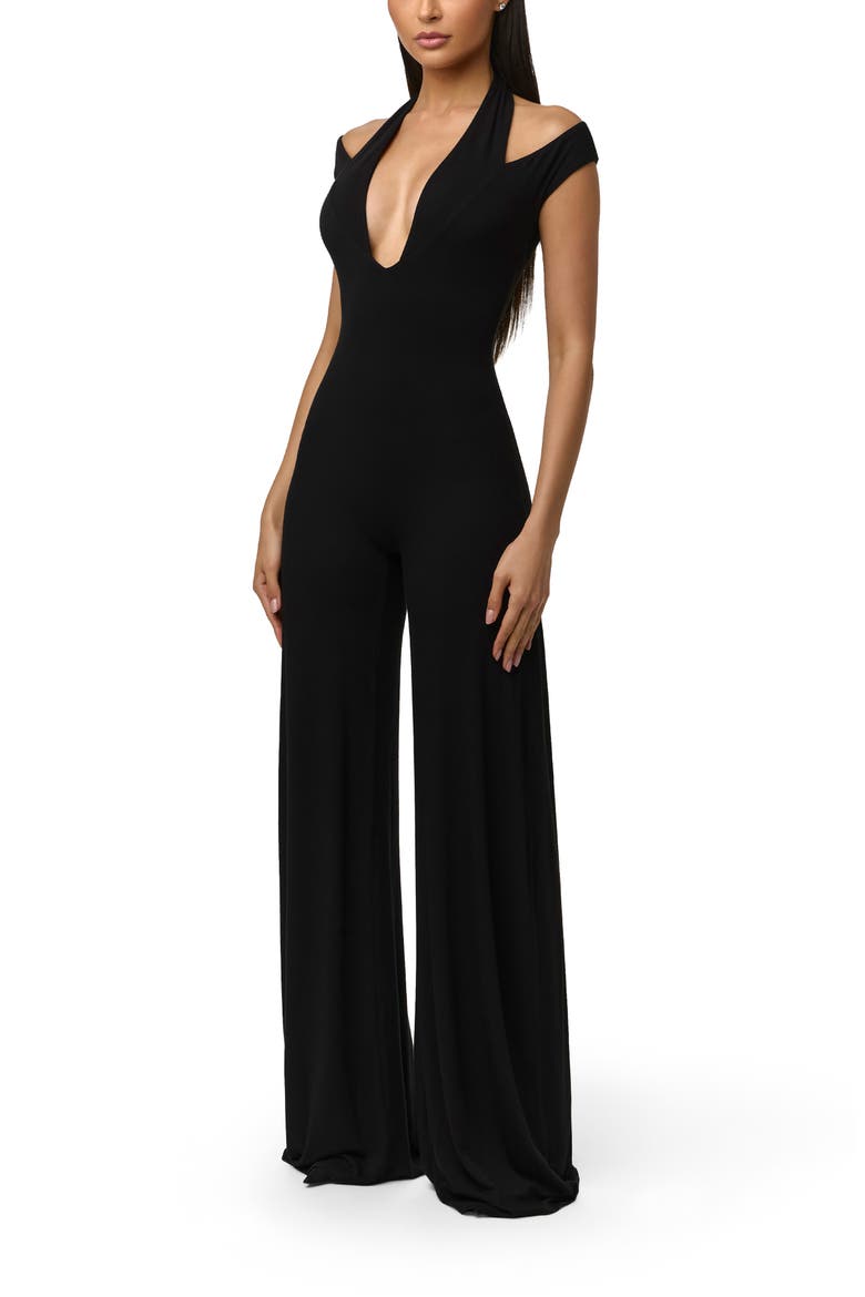 Smooth Wide Leg Jumpsuit, Alternate, color, BLACK