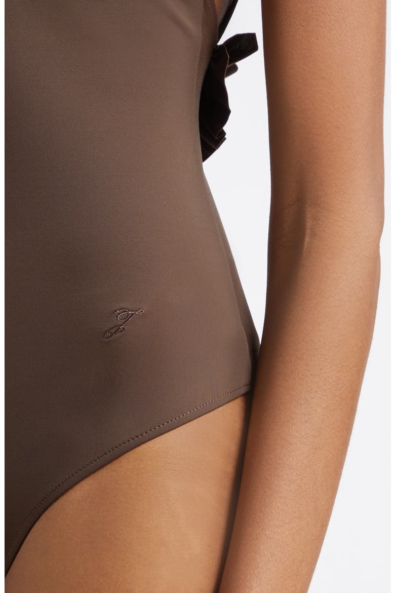 The Cabana Ruffle One-Piece Swimsuit, Alternate, color, BROWN