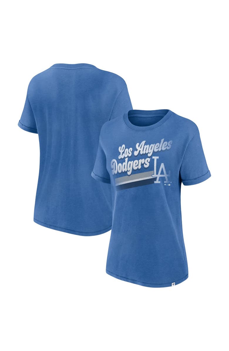 FANATICS Women's Fanatics  Heather Royal Los Angeles Dodgers Heritage Snow Washed T-Shirt, Alternate, color, 