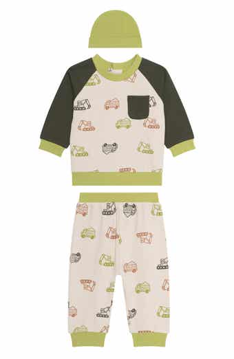 PL Baby by Petit Lem Colorblock Sweatshirt, Joggers & Hat Set