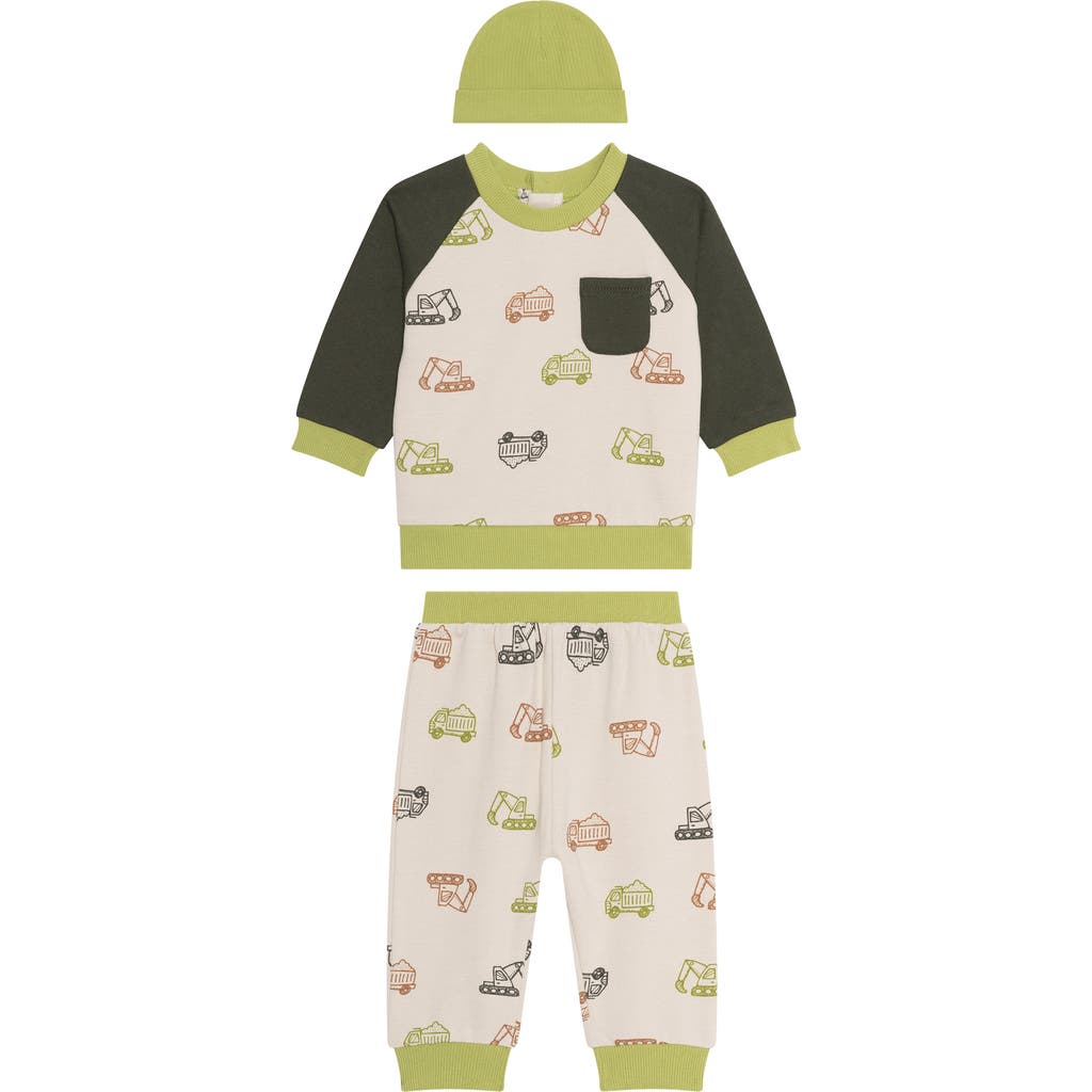 Pl Baby By Petit Lem Colorblock Sweatshirt, Joggers & Hat Set