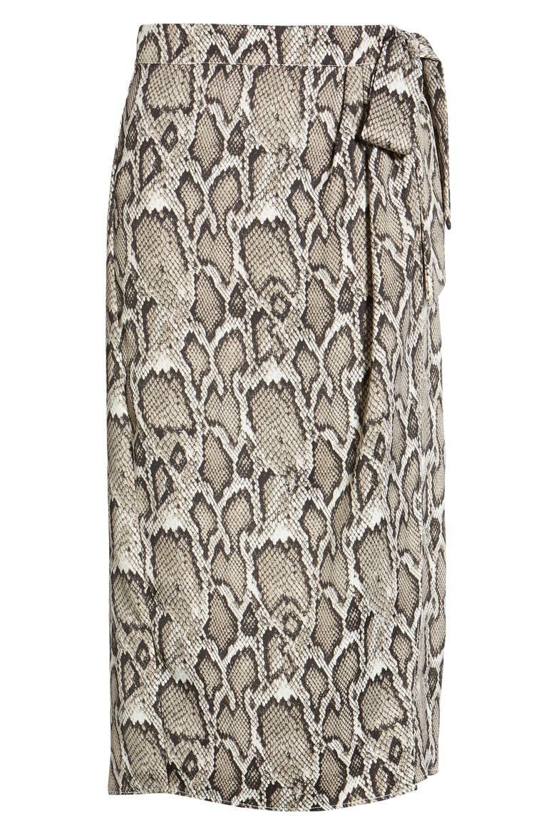 Savvy Snakeskin Print Wrap Skirt, Alternate, color, SNAKE