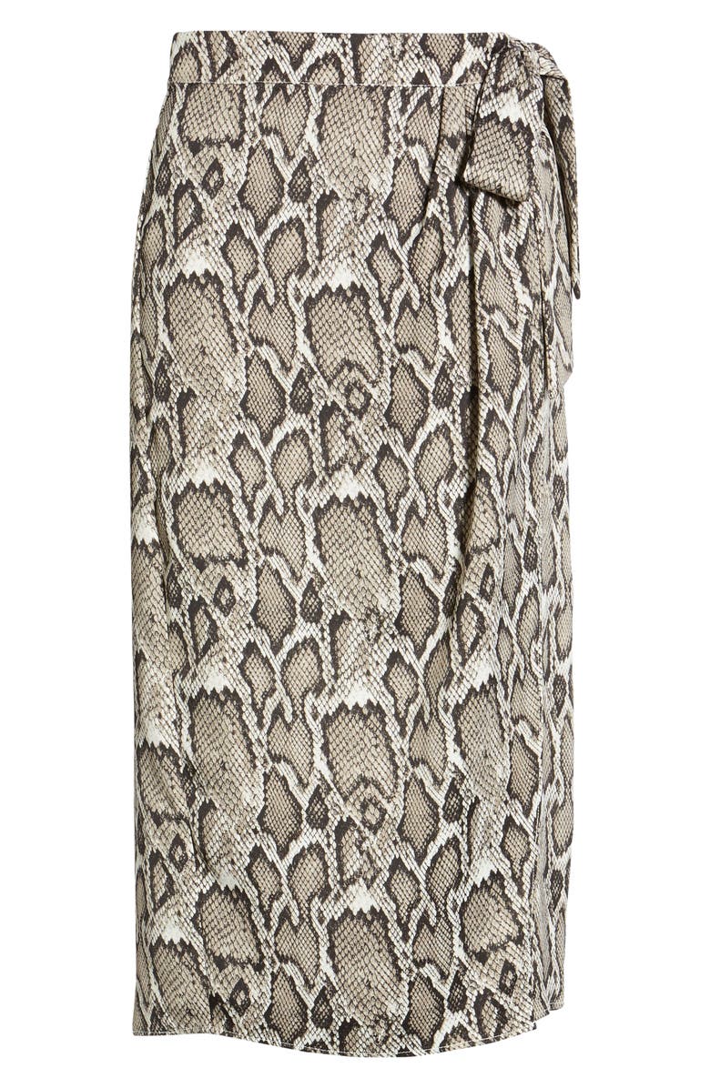 AFRM Savvy Snakeskin Print Wrap Skirt, Alternate, color, 