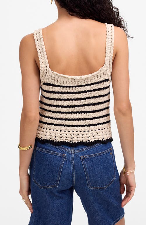 Madewell Stripe Crochet Sweater Tank In Neutral