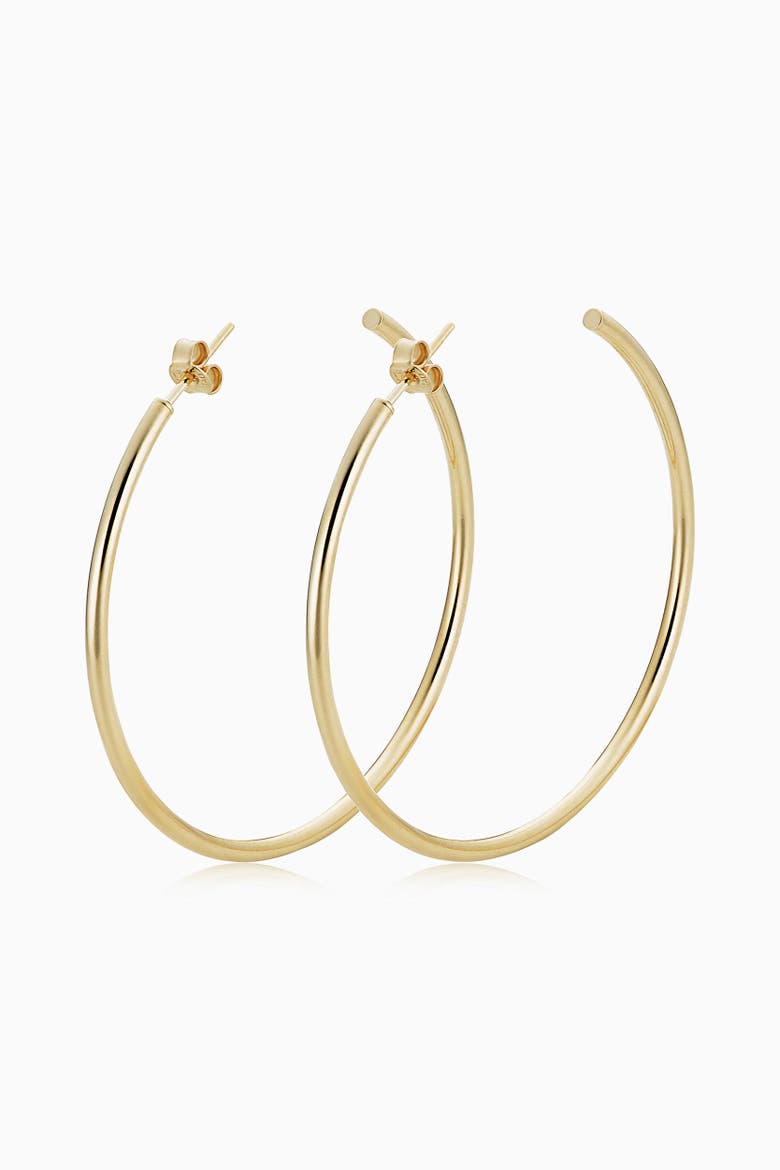 14K Gold Sicily Large Hoops, Alternate, color, Yellow Gold